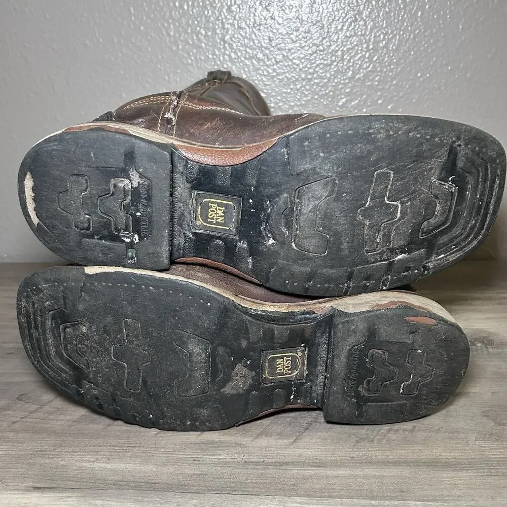 Dan Post Blayde Steel Toe Work Boot Saddletan Mens Size 9D Distressed Steel Toe
